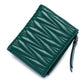 Women's Embroidered Folding Short Sheepskin Large Capacity Ladies Wallets