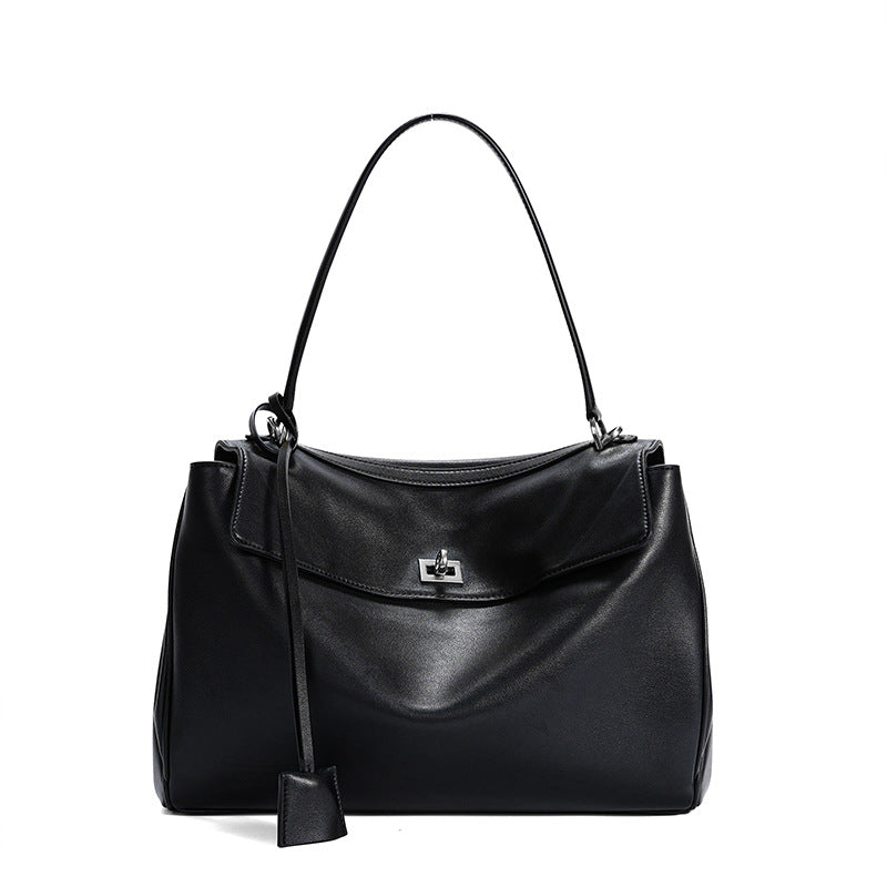 Women's Commute Style Cowhide Large Capacity High Armpit Bags