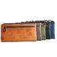 Women's & Men's Handmade Retro Long Genuine Leather Cowhide Clutch Bags