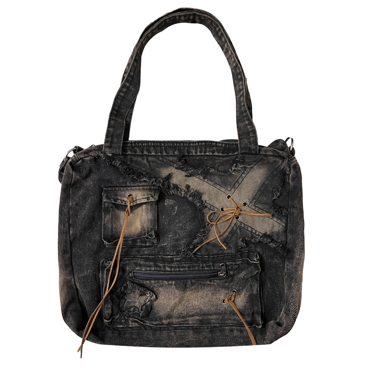 Retro Jean Large Capacity Commuter Distressed Crossbody Bags