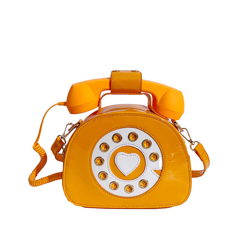 Colorful Personalized Creative Telephone Funny Patent Handbags