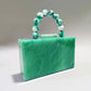 Women's Elegant Pearlescent Acrylic Beaded Wrist Hand-held Evening Bags