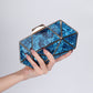 Women's Acrylic Metal Rhombus Elegant Chain Hand Evening Bags