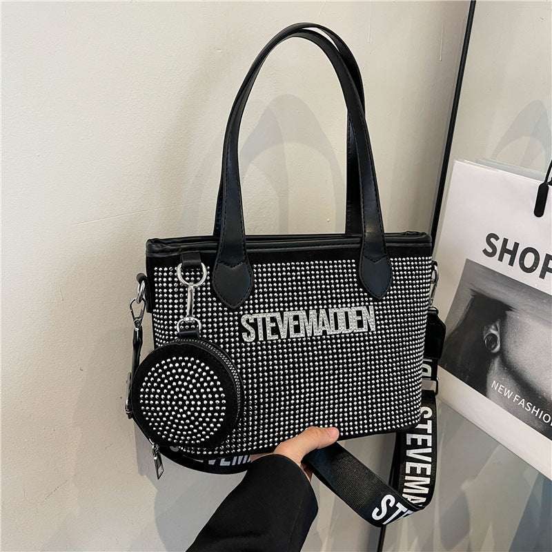 Fashion Simple Popular Rhinestone Letters High Crossbody Bags