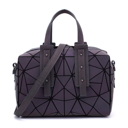 Women's Geometry Pattern Diamond Quilted Colorful Luminous Handbags