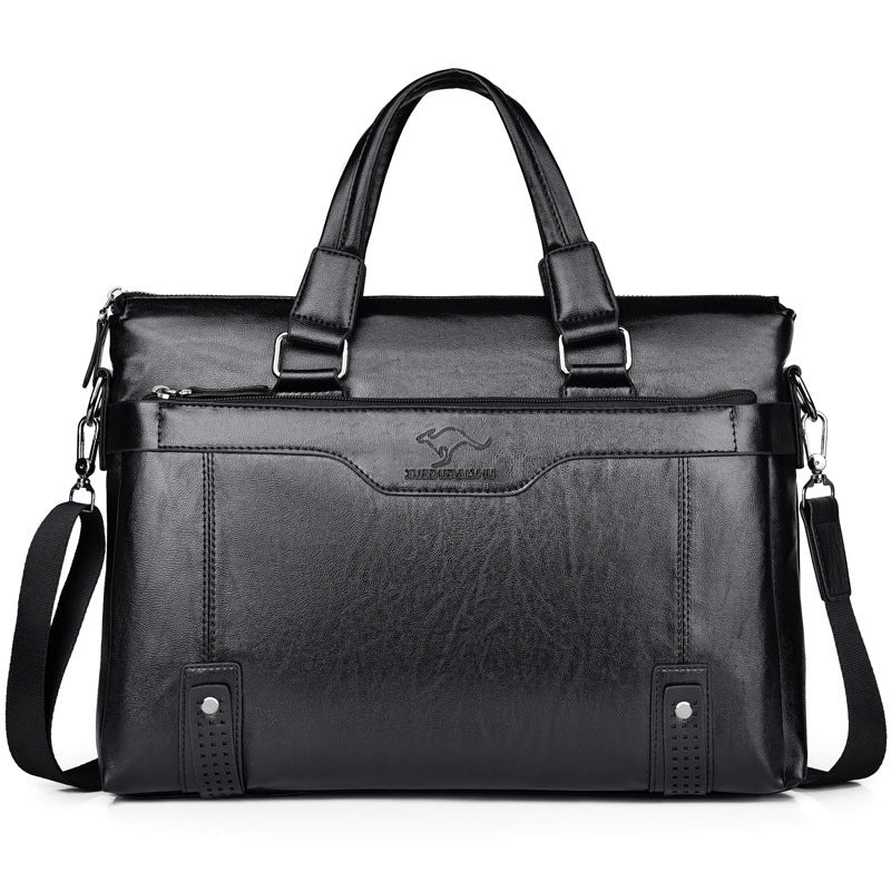 Men's Comfortable Soft Leather Horizontal Computer Handbags