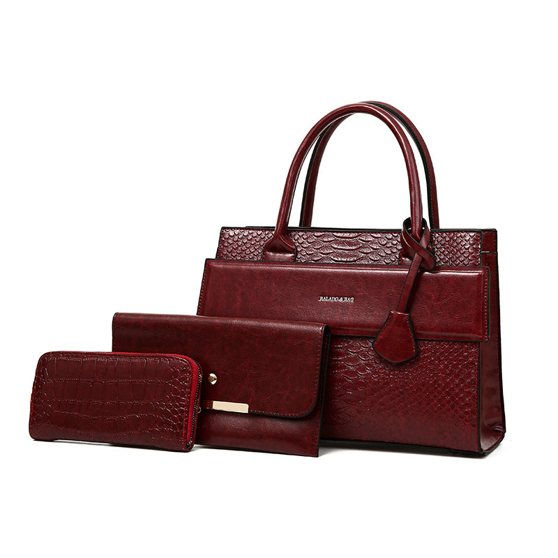 Women's Retro Match Sets Oily Leather Shoulder Bags