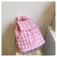Women's Commuter Large Capacity Lightweight Fluffy Plaid Backpacks