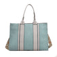 Women's Canvas Contrast Color Large Capacity Fashionable Tote Bags
