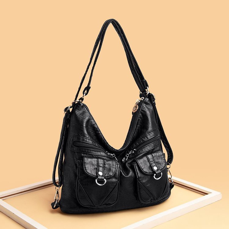 Women's Female Lady Soft Leather Simple Shoulder Bags