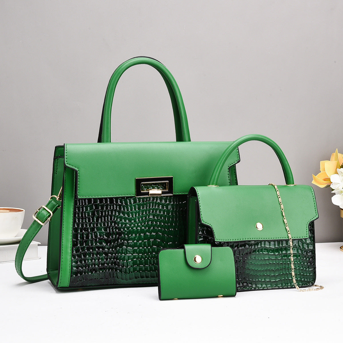 Snakeskin Pattern Simple Advanced Large Capacity Crossbody Bags