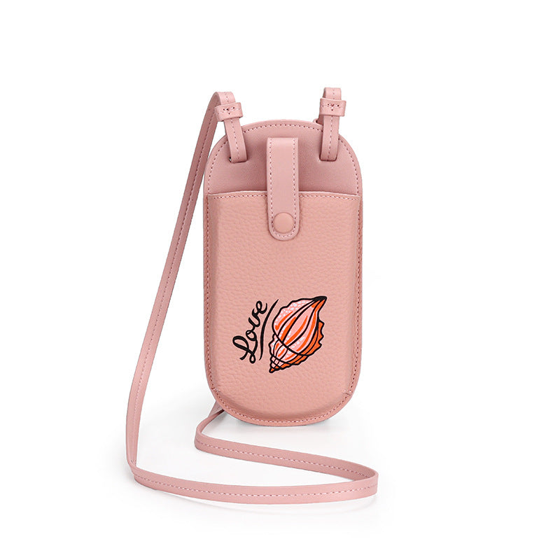 Women's First Layer Cowhide Mini Vertical Mobile Phone Bags