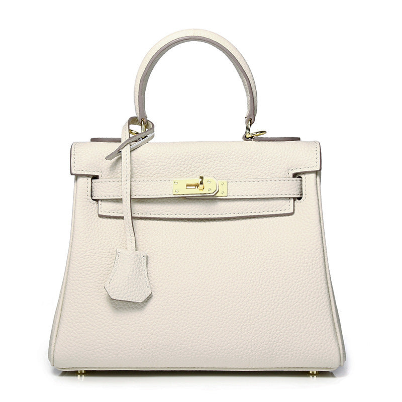Women's High-grade Fashionable Genuine Leather Handmade Kelly First Layer Handbags