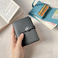 Women's Green Simple Short Thin Solid Color Cowhide Ladies Wallets