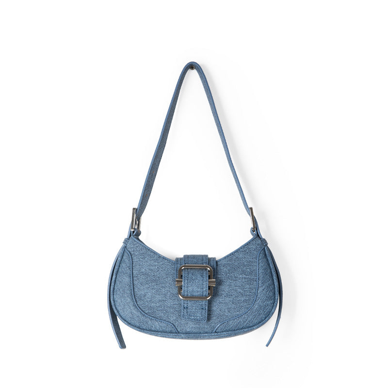 Women's Korean Contrast Color Baguette Advanced Texture Bags