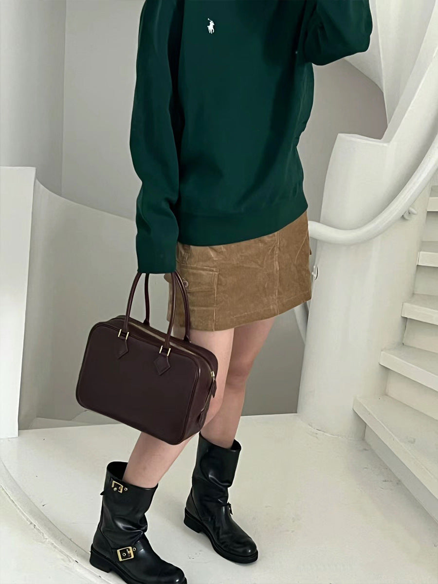 Women's First Layer Cowhide Leather Feather Retro Handbags
