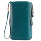 Women's Layer Cowhide Double Zip Clutch Trendy Ladies Wallets