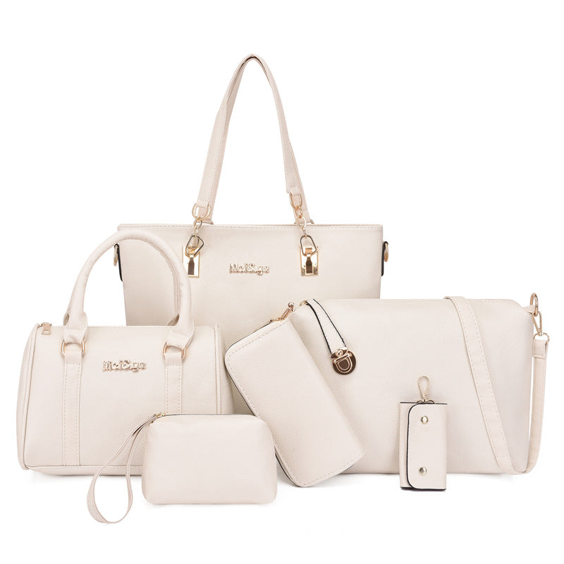 Spring Solid Color Litchi Pattern Mother Handbags