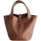 Women's Top Layer Cowhide Leather Portable Vegetable Handbags
