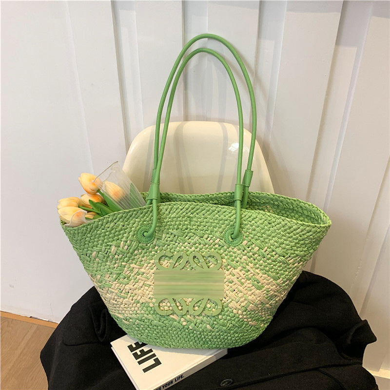 Straw Large Capacity French Hand-woven Holiday Crossbody Bags