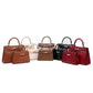 Women's Genuine Leather Shiny Patent Plain Kelly Shoulder Bags