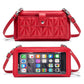 Women's Leather Embroidered Touch Screen Cell Clutch Phone Bags