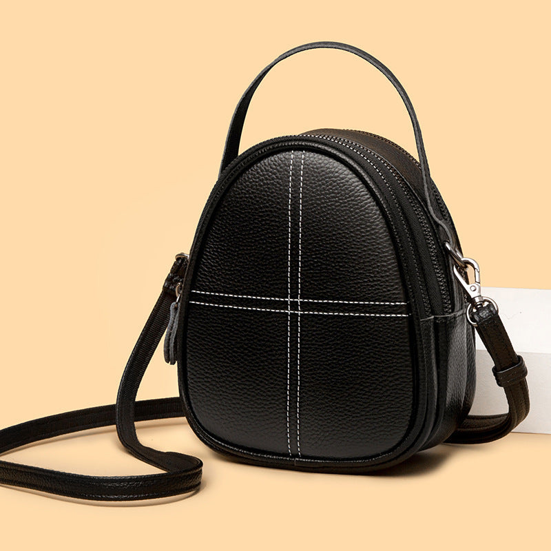 Women's Genuine Leather Fashion Trend Textured First Shoulder Bags