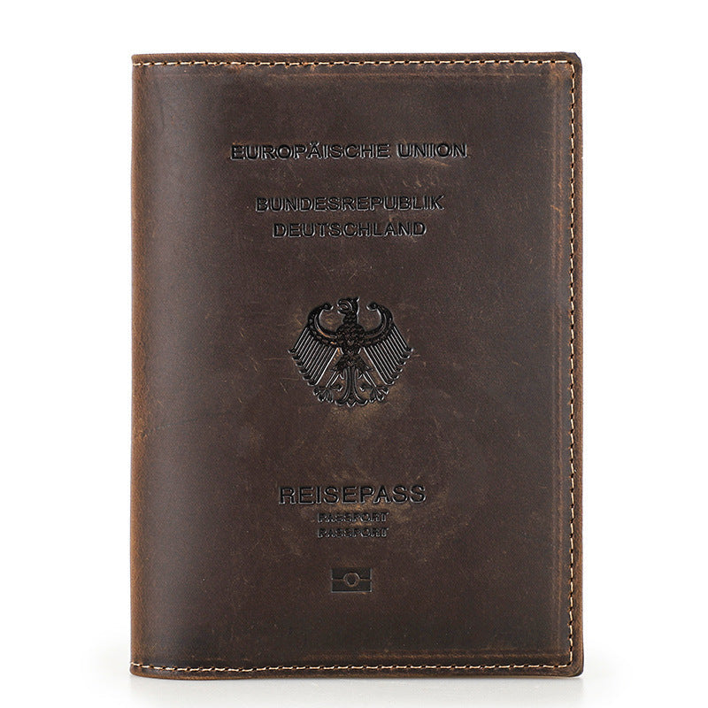 Angel Retro Crazy Horse Leather Swiping Men's Wallets