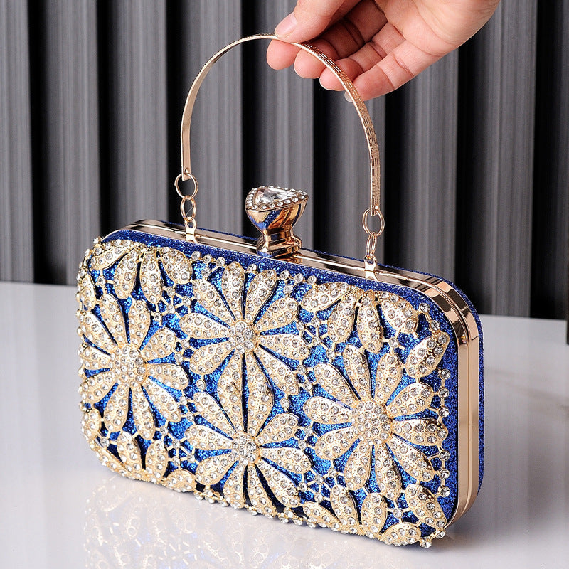 Women's Flower Rhinestone Dress Garment Hand-held Wedding Evening Bags