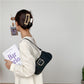 Women's Sense Color Contrast Patchwork Baguette Fashion Shoulder Bags