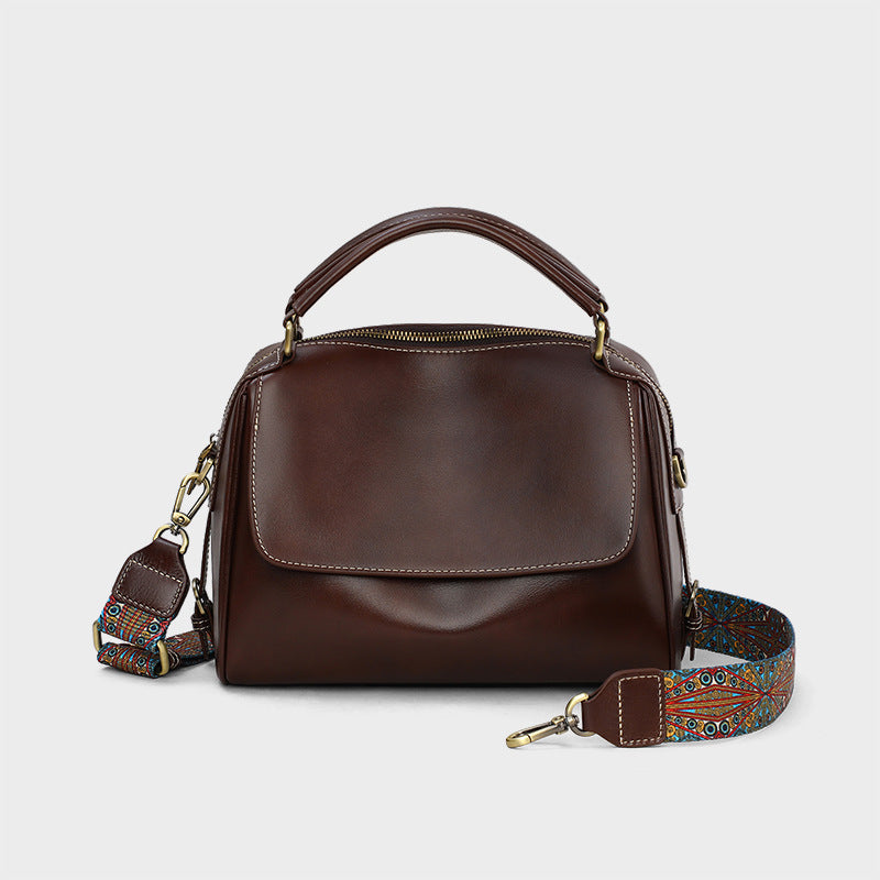 Women's Large Capacity Totes Genuine Leather Portable Crossbody Bags