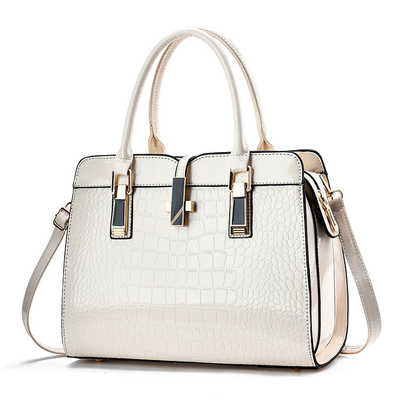 Fashion Shining Leather Large Capacity Crocodile Shoulder Bags