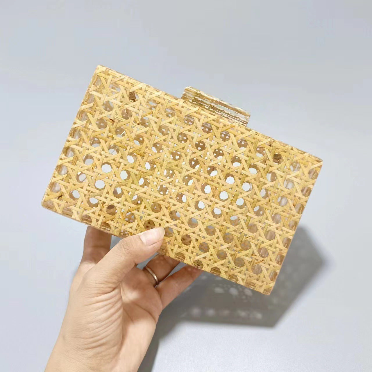 Women's Dinner Vintage Rattan Fashion Acrylic Chain Evening Bags