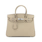 Sier Kelly Leather Large Capacity Litchi Handbags