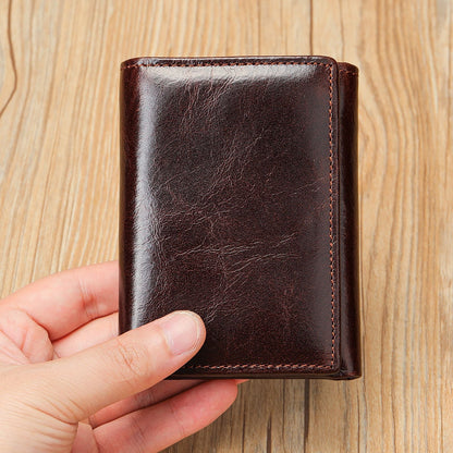 Men's American Gold Clip Swiping Multiple Slots Short Men's Wallets