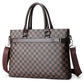 Men's Plaid Fashion Large Capacity Business Computer Men's Handbags