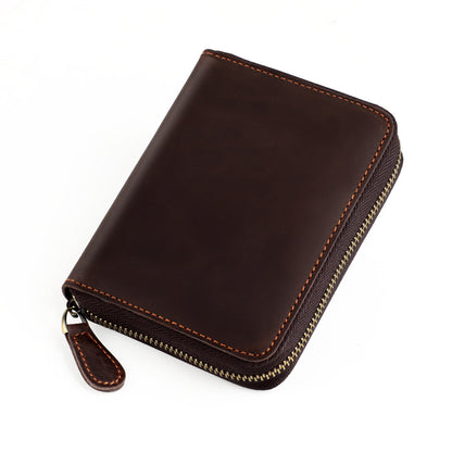 Swiping Organ Vintage Style Genuine Leather Passport Card Holder