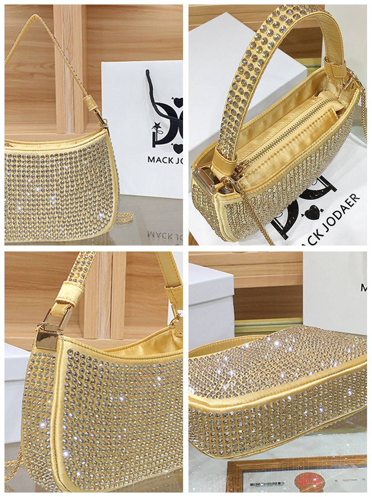 Women's High-grade Exquisite Dinner Rhinestone Chain Handbags
