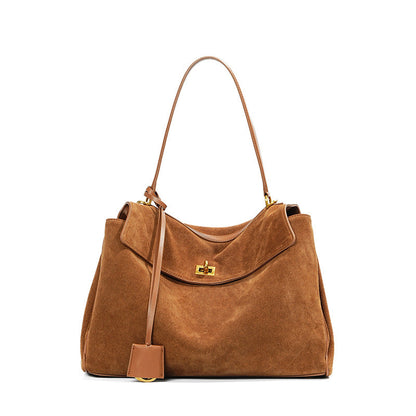 Women's Frosted Cowhide High-grade Large Capacity Portable Armpit Bags