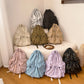 Leisure Artistic Canvas Fashionable Pleated Nylon Backpacks