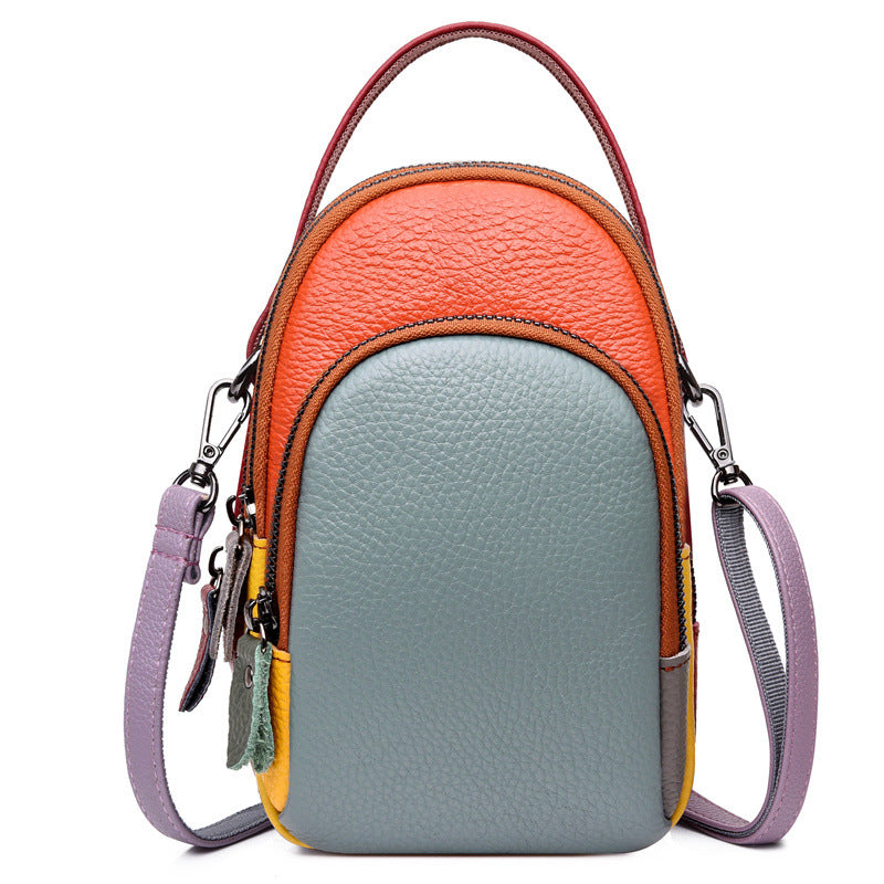 Women's Leather Hand-held First Layer Cowhide Phone Bags