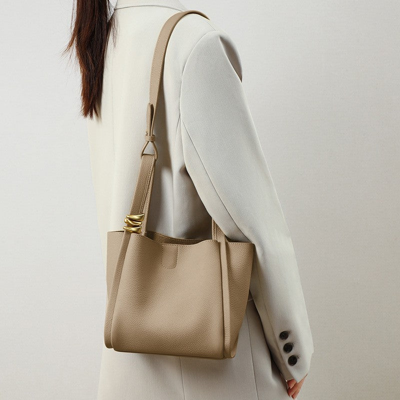 Niche Designer Genuine Leather Portable Vegetable Bags