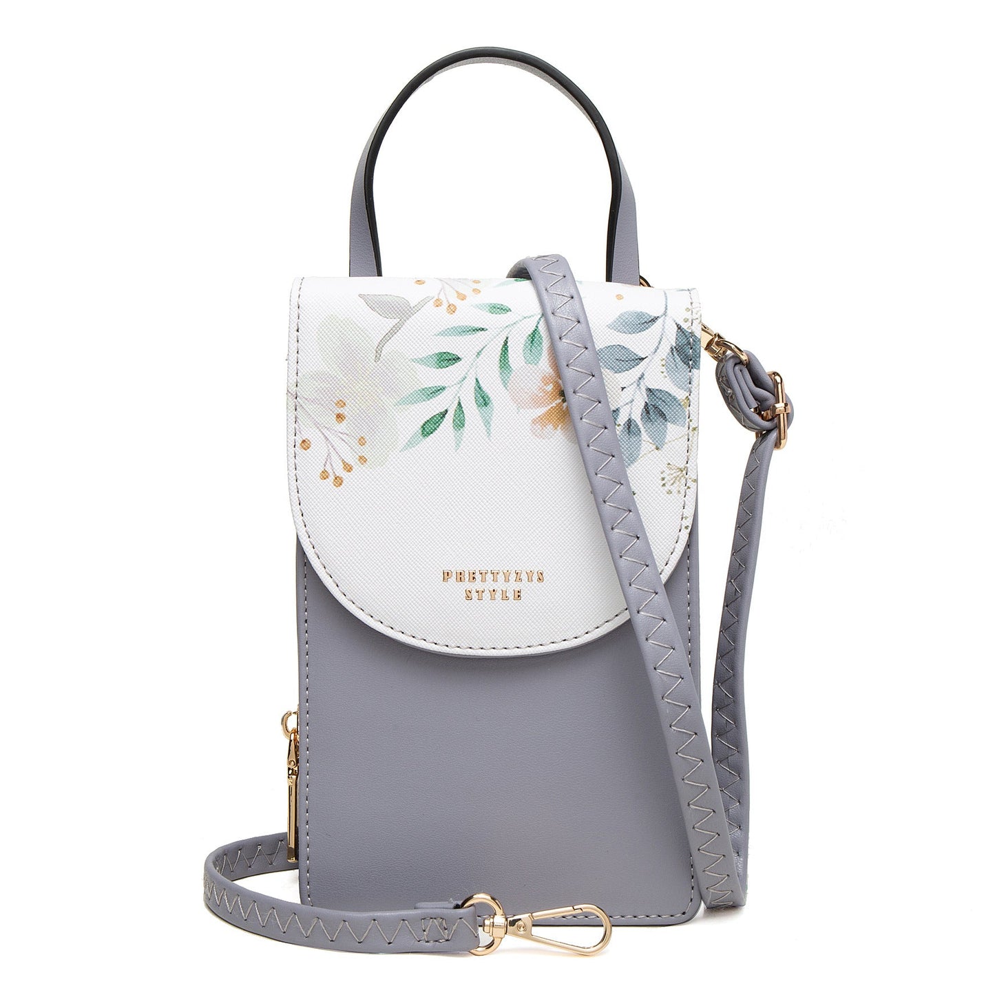 Women's Po Touch Screen Korean Printed Flip Vertical Zipper Phone Bags