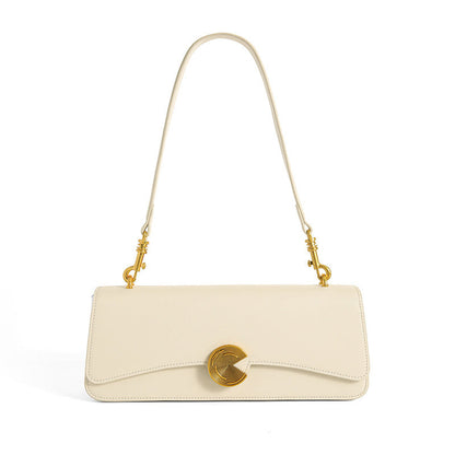 Women's Cowhide Underarm High-grade Portable Baguette Female Shoulder Bags