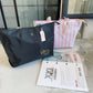 Women's Pink Striped Shopping Portable Leisure Handbags
