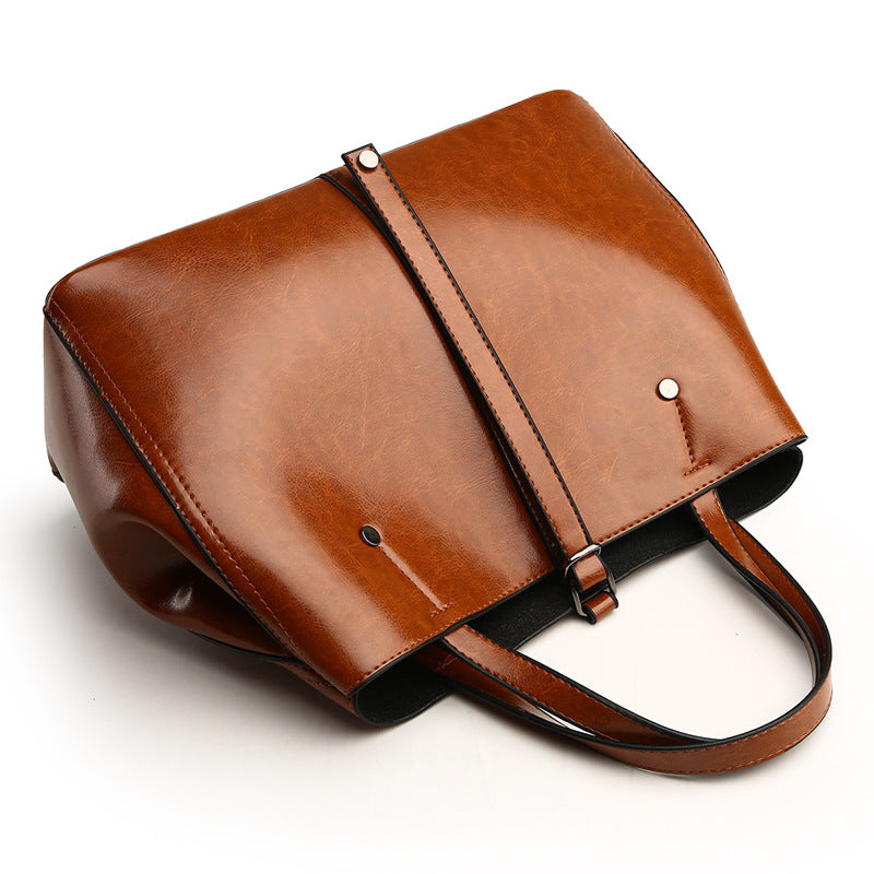 Women's Creative Slouchy Retro Portable Leather Handbags