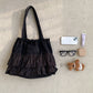 Women's Ruffled Canvas Large Capacity Underarm High-grade Shoulder Bags