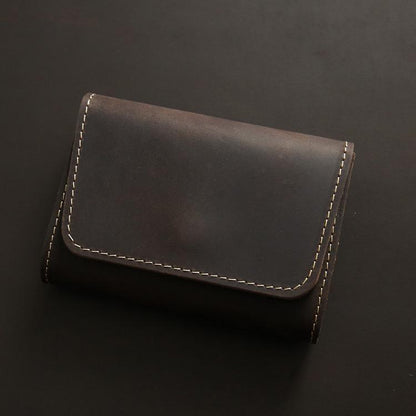 Men's Retro First Layer Cowhide Short Green Bags