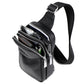 Women's & Men's & Leather Packet Double Zipper Soft Cowhide Men's Chest Bags