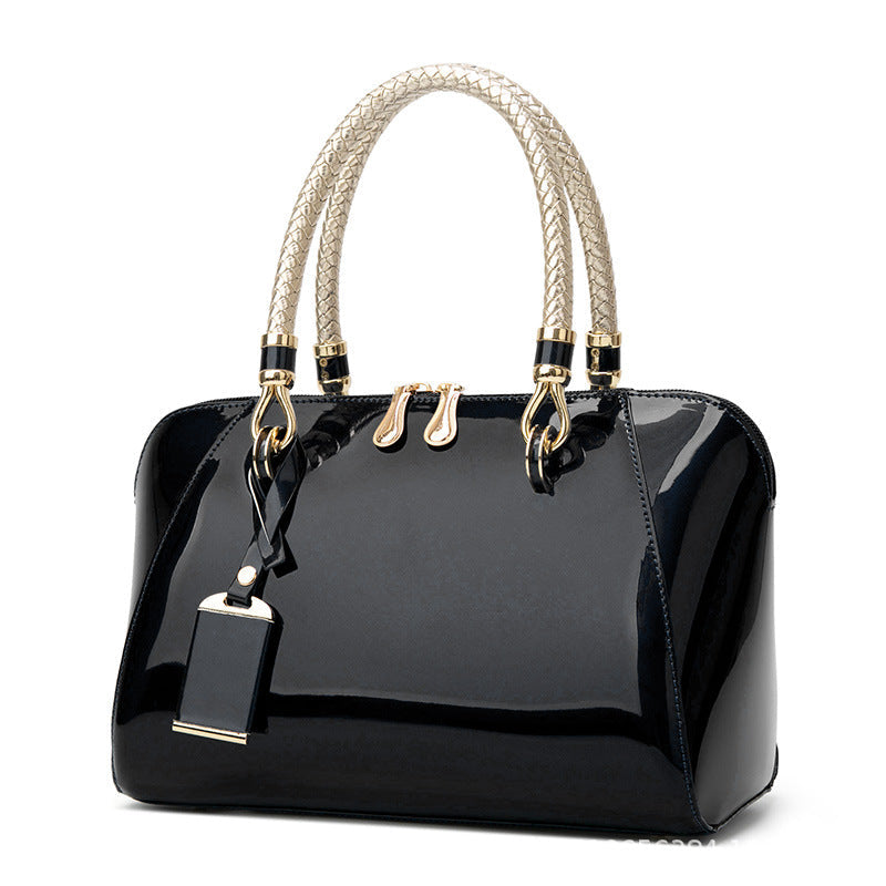 Women's Bright Leather Portable Fashion Korean Style Bags